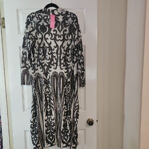 Southern Fried Chics  Black and Cream Sequin Women's Coat